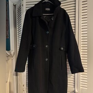 BGSD Women black Wool Blend Walking Coat1X plus size